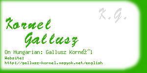 kornel gallusz business card